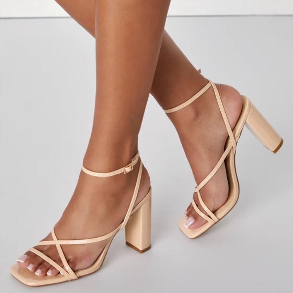 NEW Lulus Nude Strappy Heels